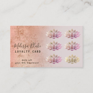 loyalty card rose gold foil lotus logo
