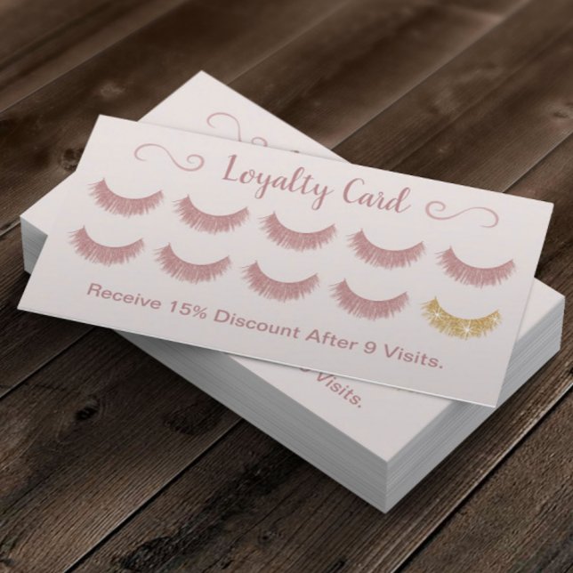 Loyalty Card | Rose Gold Lashes Salon Blush Pink (Creator Uploaded)