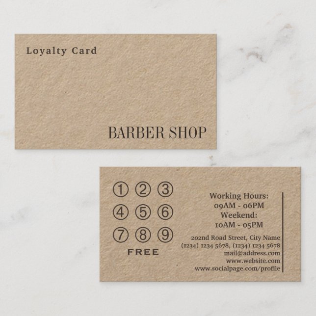 Loyalty card shop salon (Front/Back)
