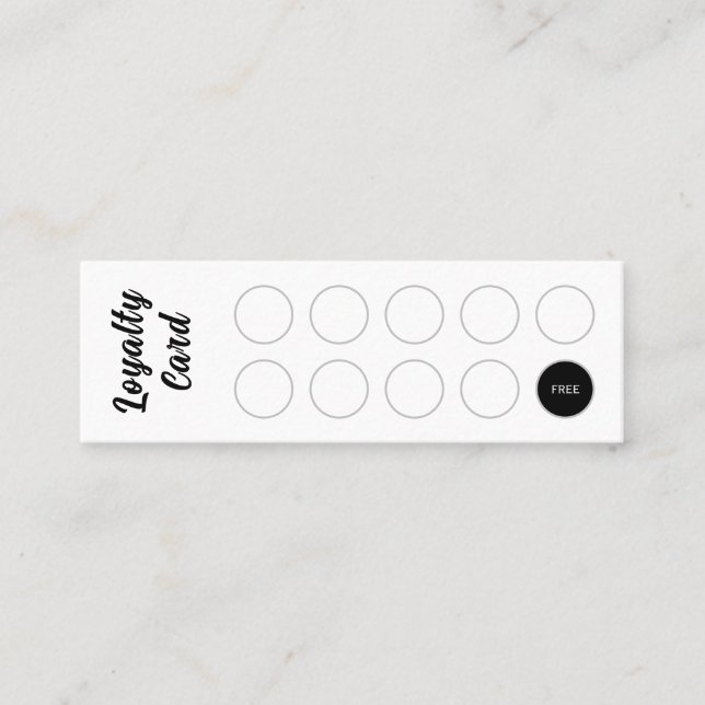 Loyalty Card, simple Retro script typography Card (Front)