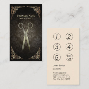 Loyalty Card Vintage Damask Hair Salon