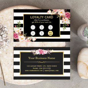 Loyalty Card Vintage Gold Floral Beauty Salon