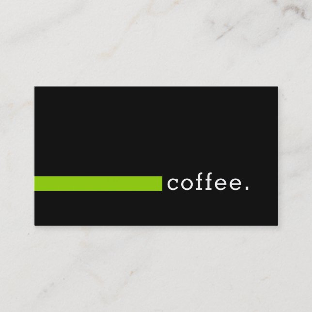 Loyalty Coffee Plain Black Modern Sheen Green Card (Front)