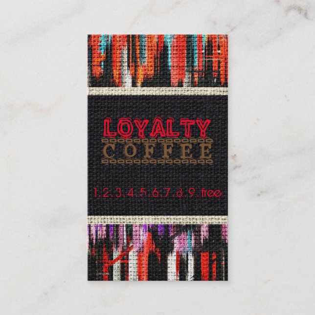 Loyalty Coffee Punch Burlap Look #18 Card (Front)