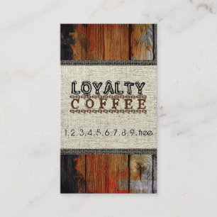 Loyalty Coffee Punch Burlap Wood Look Card
