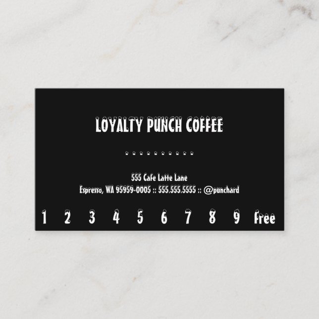 Loyalty Coffee Punch-Card Card (Front)