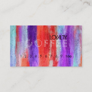 Loyalty Coffee Punch Colourful Modern Wood #33 Card