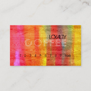 Loyalty Coffee Punch Colourful Modern Wood #37 Card