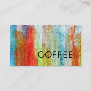 Loyalty Coffee Punch Colourful Modern Wood Look #2 Card