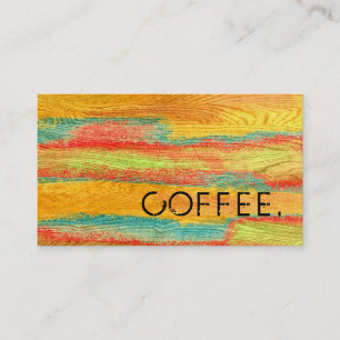 Loyalty Coffee Punch Colourful Modern Wood Look #6 Card
