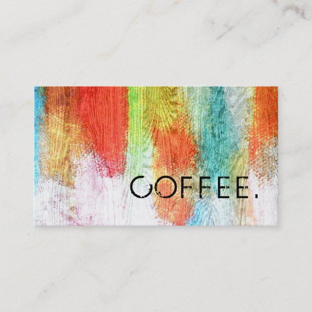 Loyalty Coffee Punch Colourful Modern Wood Look Card (Front)