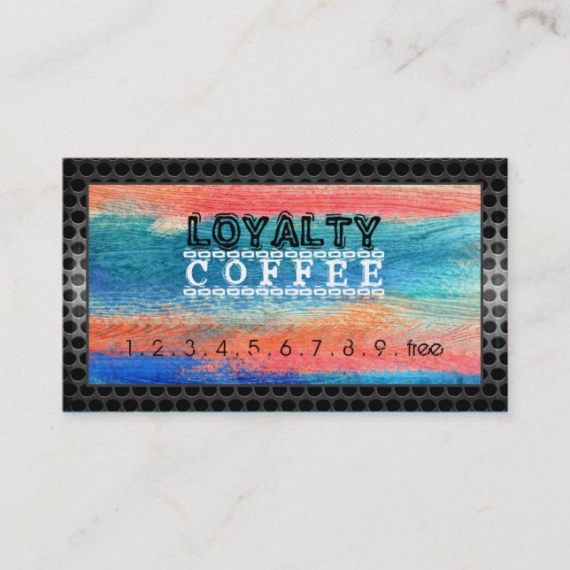 Loyalty Coffee Punch Colourful Wood #8 Card (Front)