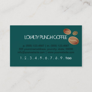 Loyalty Coffee Punch Deep Jungle Green Background Card