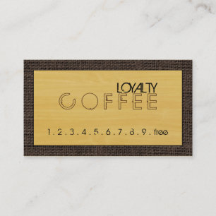 Loyalty Coffee Punch Modern Gold Wood #3 Card