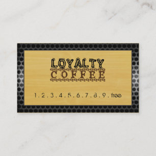 Loyalty Coffee Punch Modern Gold Wood #7 Card