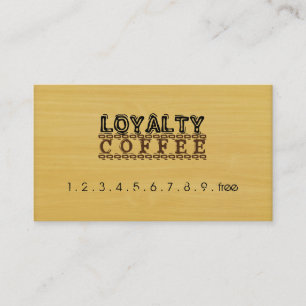 Loyalty Coffee Punch Modern Gold Wood #8 Card
