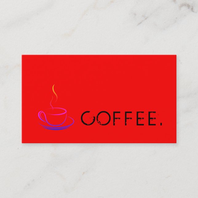 Loyalty Coffee Punch Modern Red Background Card (Front)