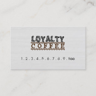 Loyalty Coffee Punch Modern White Wood Grain #10 Card