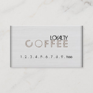 Loyalty Coffee Punch Modern White Wood Grain #8 Card