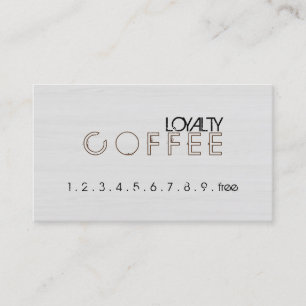 Loyalty Coffee Punch Modern White Wood Grain #9 Card