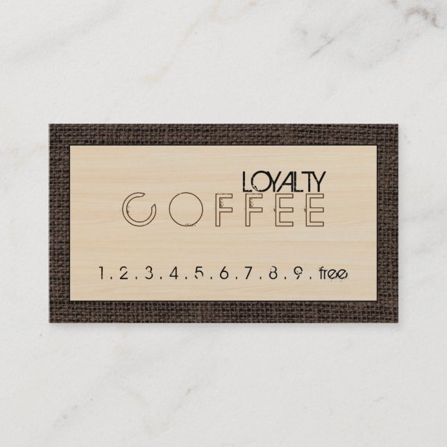 Loyalty Coffee Punch Modern Wood #6 Card (Front)