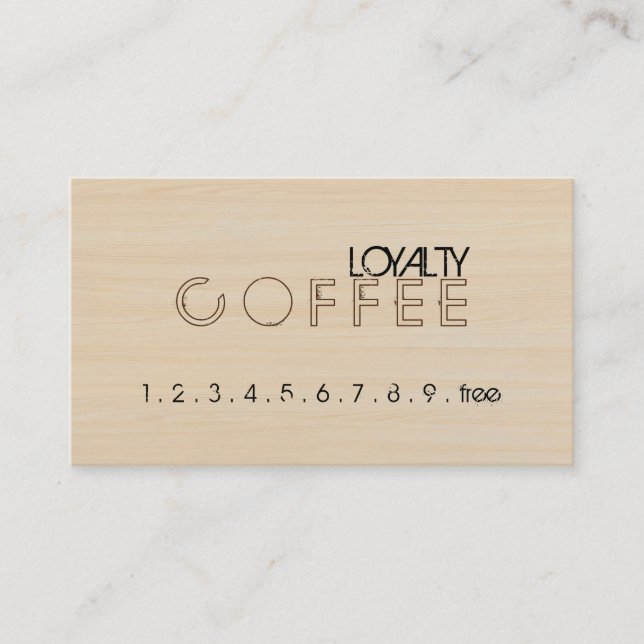 Loyalty Coffee Punch Modern Wood Card (Front)