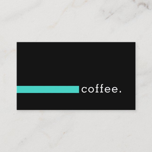 Loyalty Coffee Punch Plain Black Modern Turquoise Card (Front)