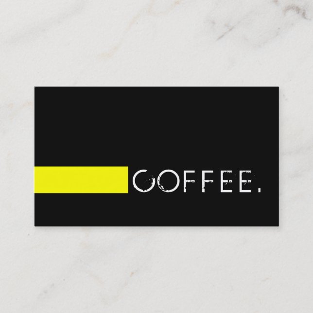 Loyalty Coffee Punch Plain Black Modern Yellow Card (Front)