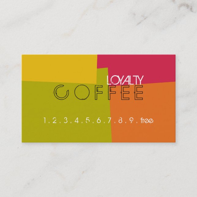 Loyalty Coffee Punch Retro Colour Pattern #12 Card (Front)