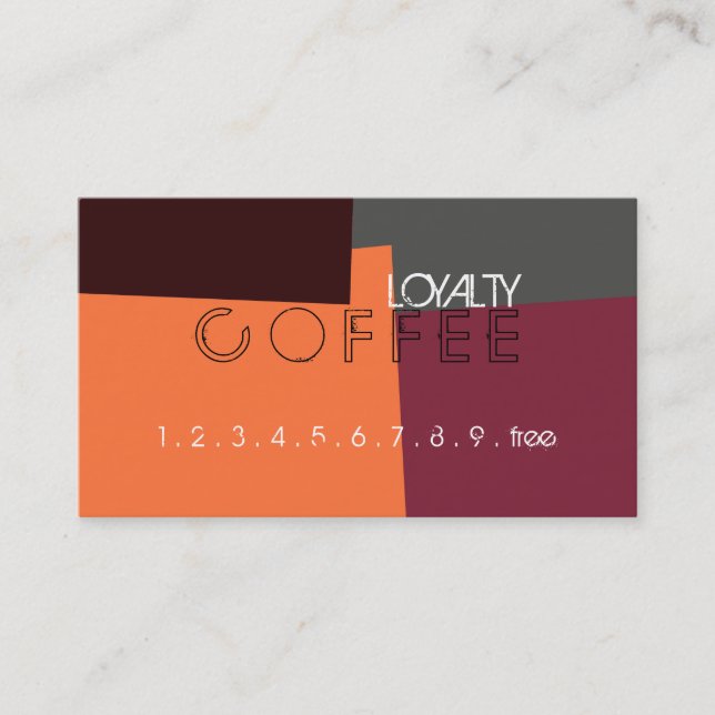 Loyalty Coffee Punch Retro Colour Pattern #5 Card (Front)