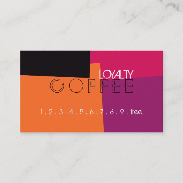 Loyalty Coffee Punch Retro Colour Pattern #9 Card (Front)