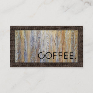 Loyalty Coffee Punch Wood Look Modern Burlap #12 Card