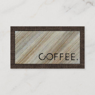 Loyalty Coffee Punch Wood Look Modern Burlap #3 Card