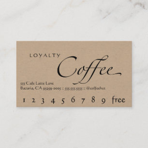 Loyalty Coffee Punchcard faux Craft Card