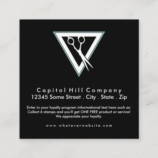 loyalty hair scissors square card (Front)