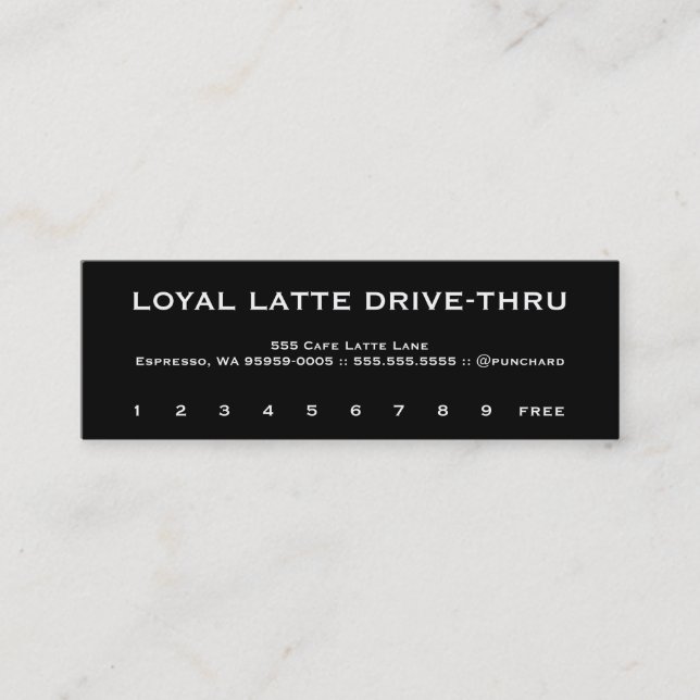 Loyalty Latte Drive-Thru Copperplate Card (Front)