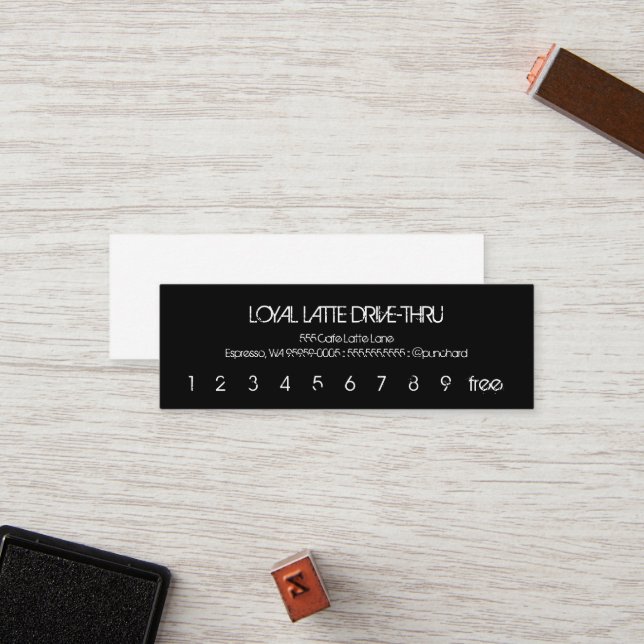 Loyalty Latte Mini Loyalty Drive Thru Card (Front/Back In Situ)