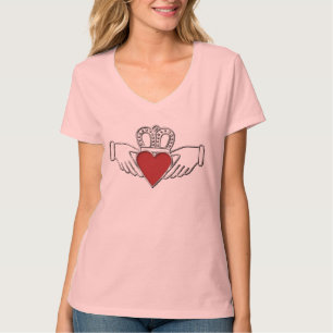 Loyalty Love Friendship Claddagh V-Neck T-Shirt