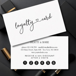 Loyalty Map 5 Nails Lashes Beauty Business Card