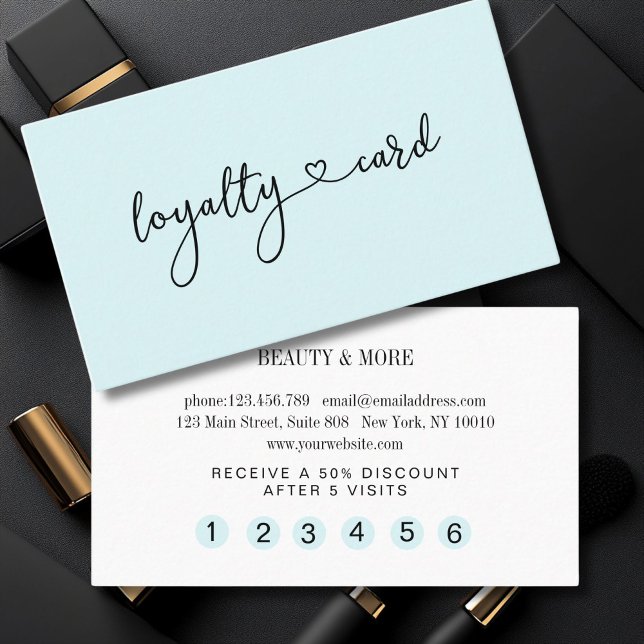 Loyalty Map 5 Nails Lashes Beauty Business Card (Personalized Loyalty 5 Nails Lashes Beauty Business Card)