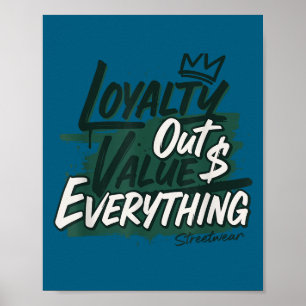 Loyalty Outvalues Everything Streetware Urban Poster