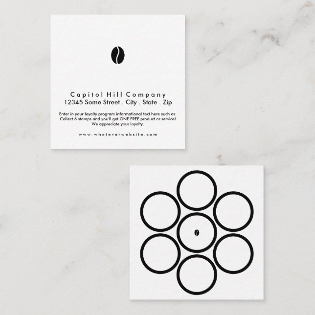 loyalty program coffee square (Front/Back)