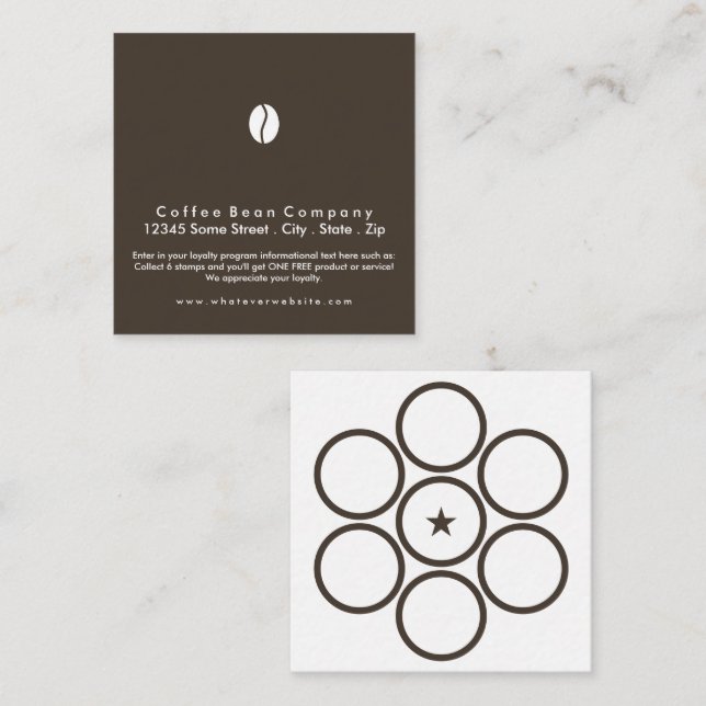 loyalty program coffee square (Front/Back)