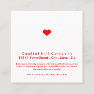 loyalty program heart square card