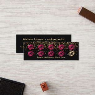 Loyalty Punch Card - Hot Pink Glitter and Gold 3