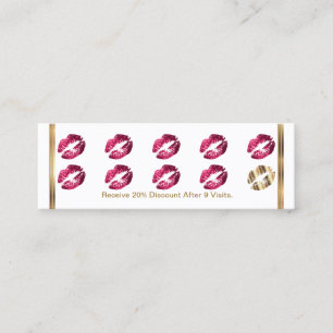 Loyalty Punch Card - Hot Pink Glitter - White