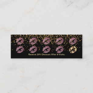 Loyalty Punch Card - Pink Rose Glitter and Gold 3