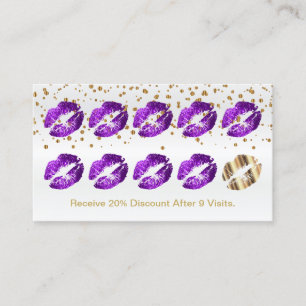 Loyalty Punch Card - Purple Glitter and Gold 2