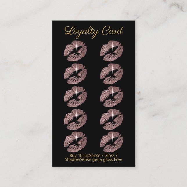 Loyalty Punch Card - Rose Glitter (Front)