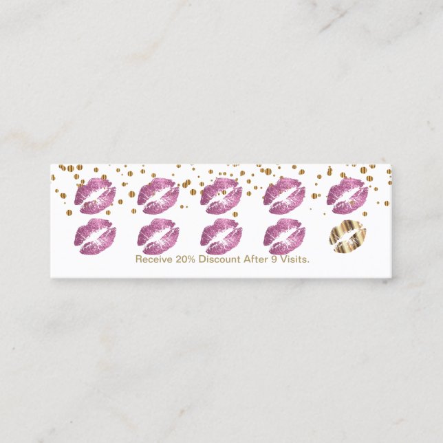 Loyalty Punch Card - So Pink Glitter and White 3 (Front)